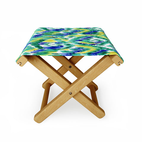 CayenaBlanca Green Ikat Folding Stool