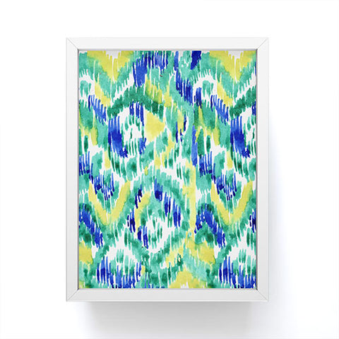 CayenaBlanca Green Ikat Framed Mini Art Print