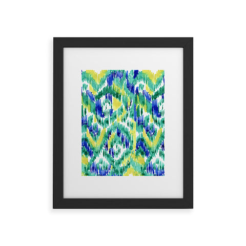 CayenaBlanca Green Ikat Framed Art Print