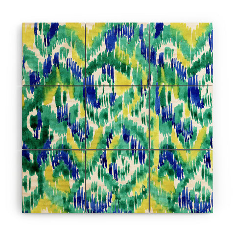 CayenaBlanca Green Ikat Wood Wall Mural