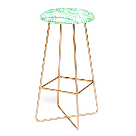 CayenaBlanca Green Tribal Bar Stool