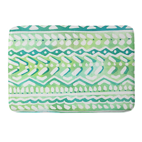 CayenaBlanca Green Tribal Memory Foam Bath Mat