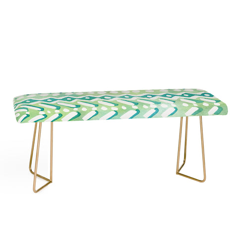 CayenaBlanca Green Tribal Bench