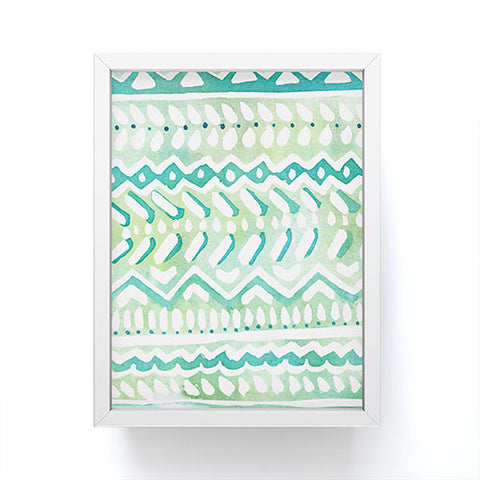 CayenaBlanca Green Tribal Framed Mini Art Print