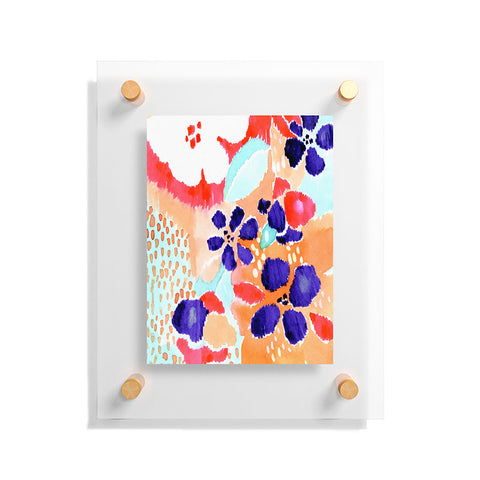 CayenaBlanca Ikat Flowers Floating Acrylic Print