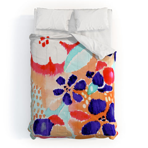 CayenaBlanca Ikat Flowers Comforter