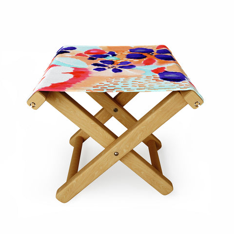 CayenaBlanca Ikat Flowers Folding Stool