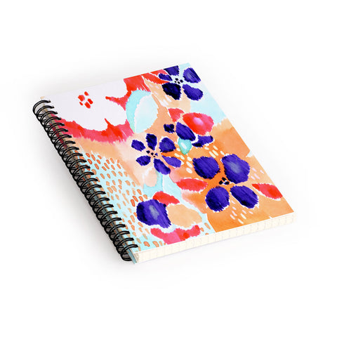 CayenaBlanca Ikat Flowers Spiral Notebook