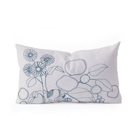 CayenaBlanca Imaginary Flowers Oblong Throw Pillow