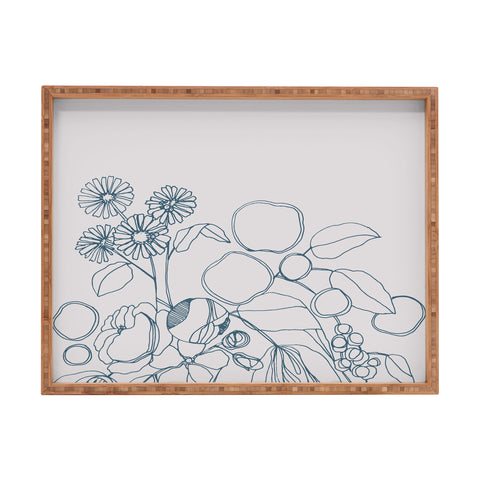 CayenaBlanca Imaginary Flowers Rectangular Tray