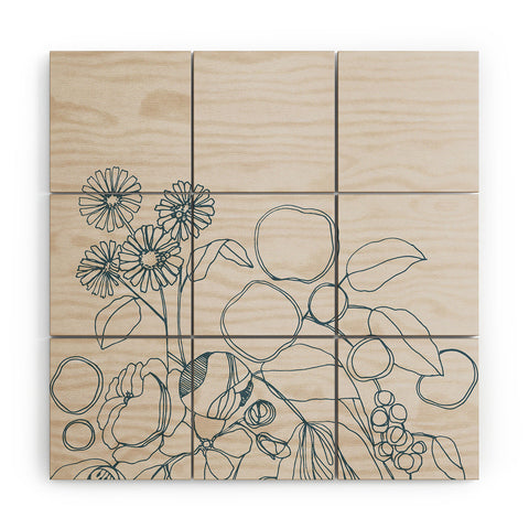 CayenaBlanca Imaginary Flowers Wood Wall Mural