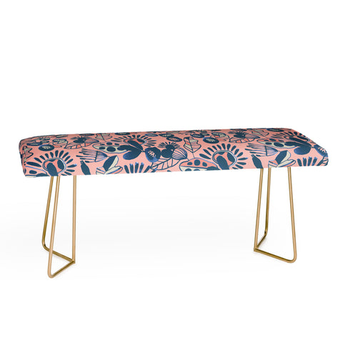 CayenaBlanca Indigo and Coral Bench