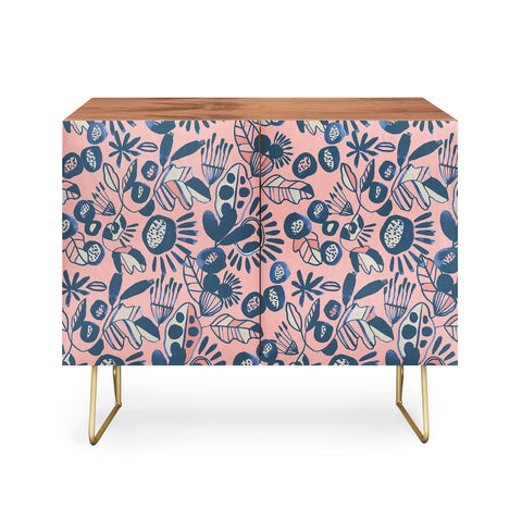 CayenaBlanca Indigo and Coral Credenza