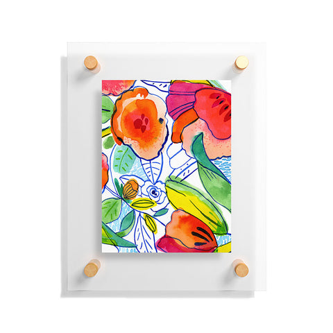 CayenaBlanca Ink Flowers Floating Acrylic Print