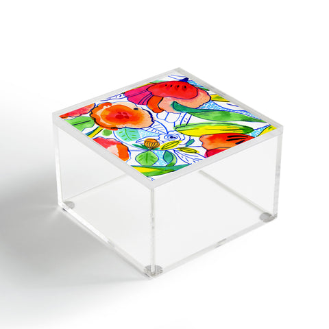 CayenaBlanca Ink Flowers Acrylic Box