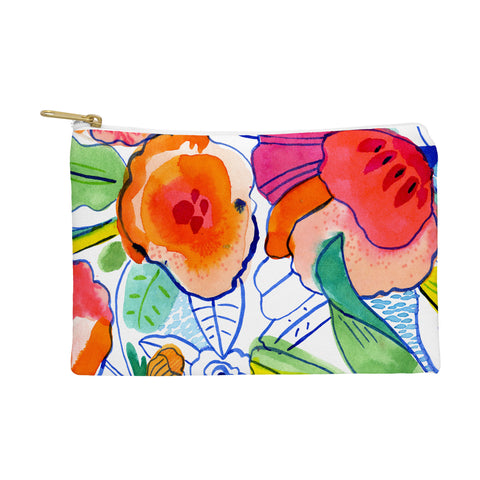 CayenaBlanca Ink Flowers Pouch