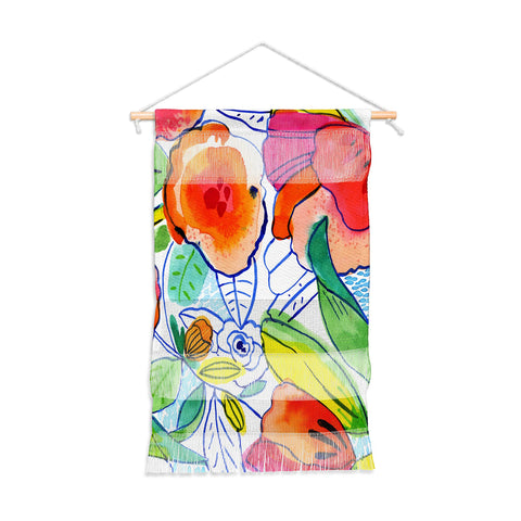 CayenaBlanca Ink Flowers Wall Hanging Portrait