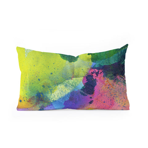 CayenaBlanca Ink Splashes Oblong Throw Pillow
