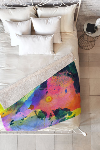 CayenaBlanca Ink Splashes Fleece Throw Blanket