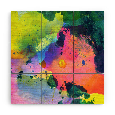 CayenaBlanca Ink Splashes Wood Wall Mural