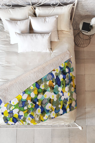 CayenaBlanca Ink texture Fleece Throw Blanket