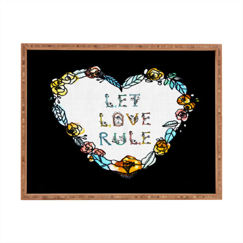 CayenaBlanca Let Love Rule Rectangular Tray
