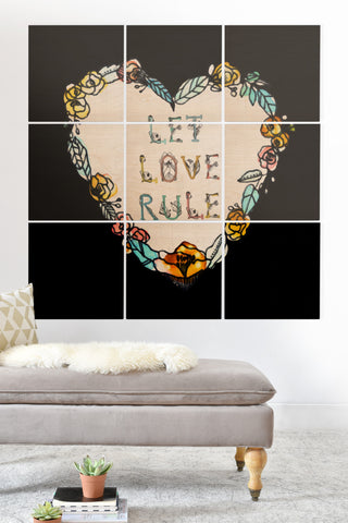 CayenaBlanca Let Love Rule Wood Wall Mural