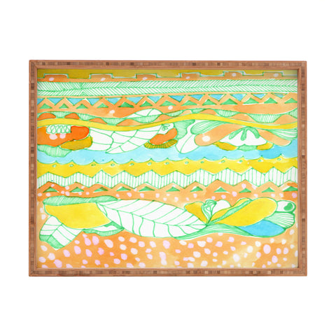 CayenaBlanca Light Tribal Rectangular Tray