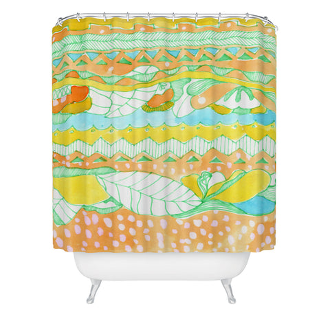CayenaBlanca Light Tribal Shower Curtain