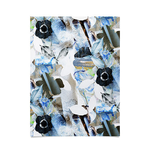 CayenaBlanca Marbled flowers Poster