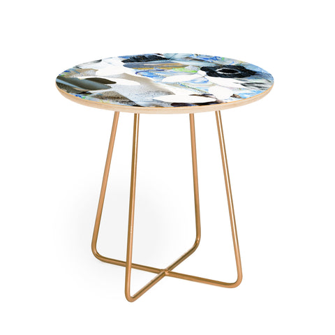 CayenaBlanca Marbled flowers Round Side Table