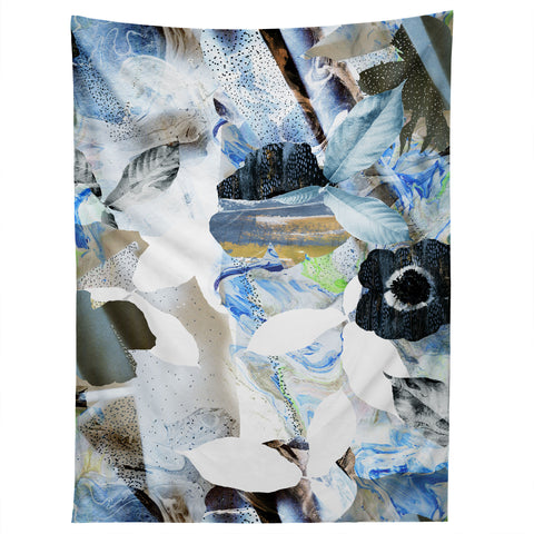 CayenaBlanca Marbled flowers Tapestry