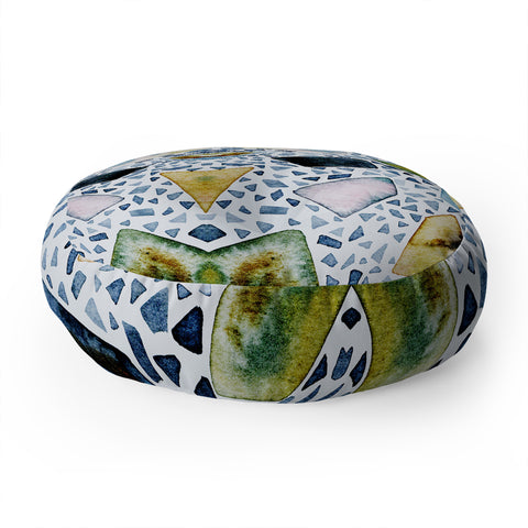 CayenaBlanca Mineral canvas Floor Pillow Round