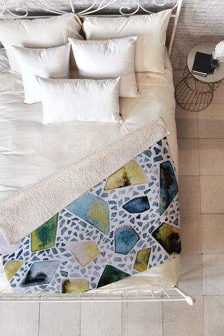 CayenaBlanca Mineral canvas Fleece Throw Blanket