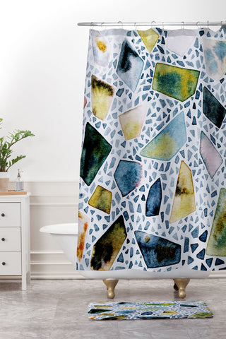 CayenaBlanca Mineral canvas Shower Curtain And Mat