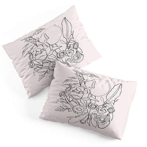 CayenaBlanca Minimal Bouquet Pillow Shams