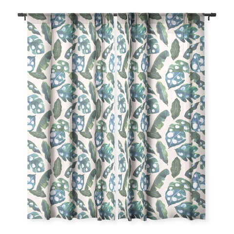 CayenaBlanca Minimal Jungle Sheer Window Curtain