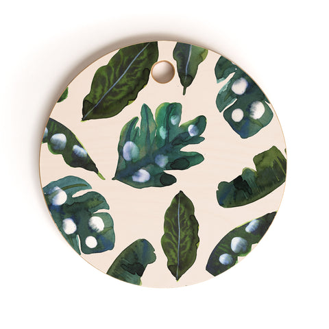 CayenaBlanca Minimal Jungle Cutting Board Round