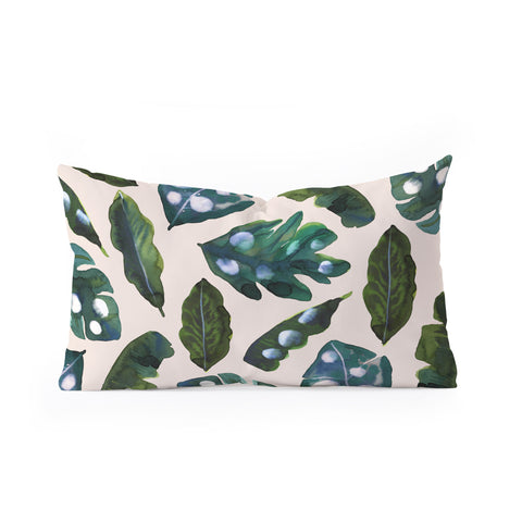 CayenaBlanca Minimal Jungle Oblong Throw Pillow
