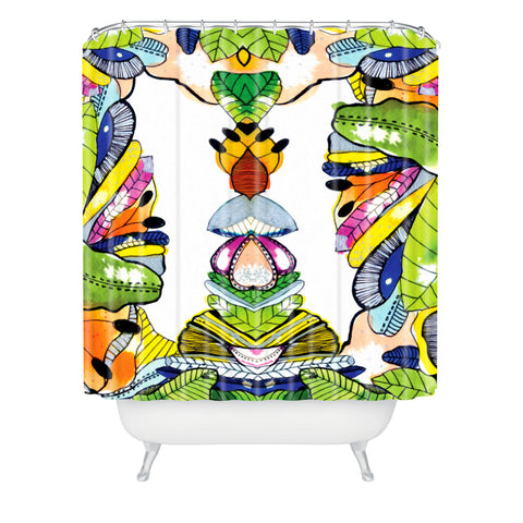 CayenaBlanca Mirror Floral Shower Curtain
