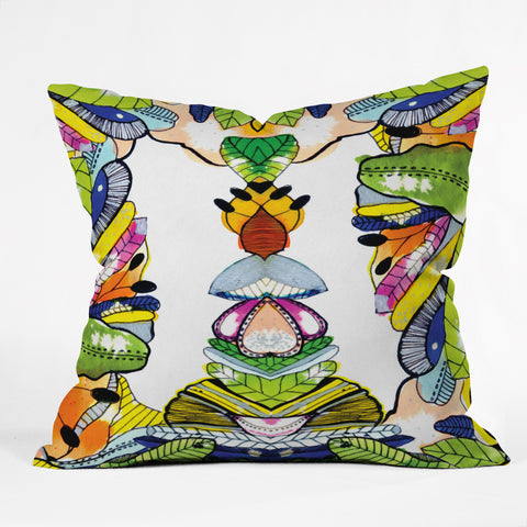 CayenaBlanca Mirror Floral Throw Pillow