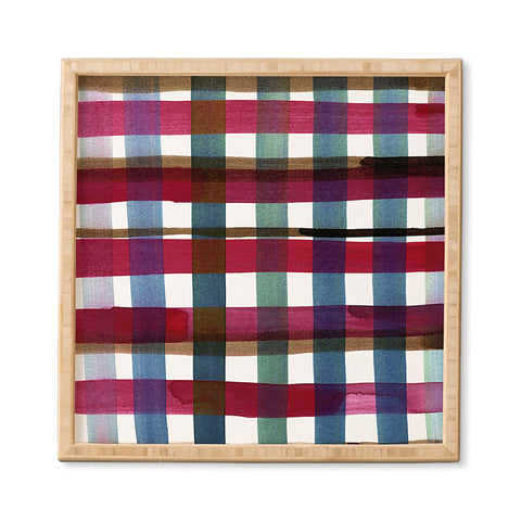 CayenaBlanca Modern Christmas Plaids Framed Wall Art