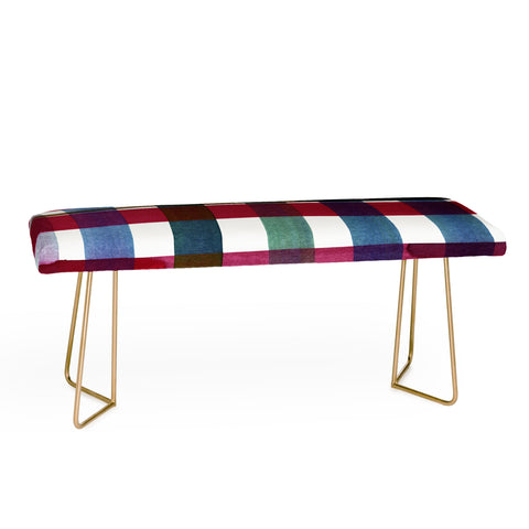 CayenaBlanca Modern Christmas Plaids Bench