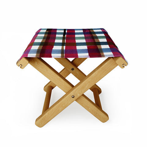 CayenaBlanca Modern Christmas Plaids Folding Stool