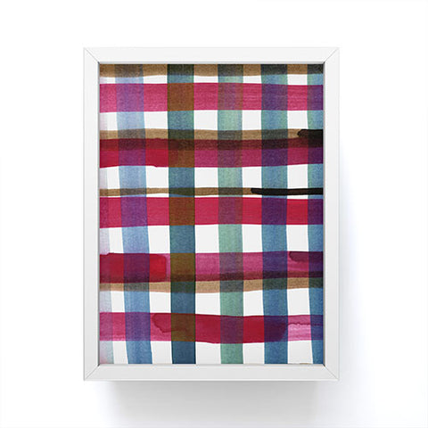 CayenaBlanca Modern Christmas Plaids Framed Mini Art Print