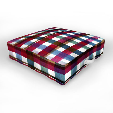 CayenaBlanca Modern Christmas Plaids Outdoor Floor Cushion
