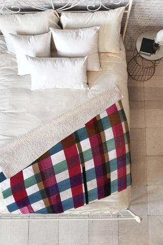 CayenaBlanca Modern Christmas Plaids Fleece Throw Blanket