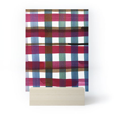 CayenaBlanca Modern Christmas Plaids Mini Art Print