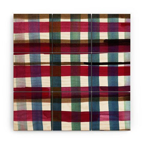 CayenaBlanca Modern Christmas Plaids Wood Wall Mural
