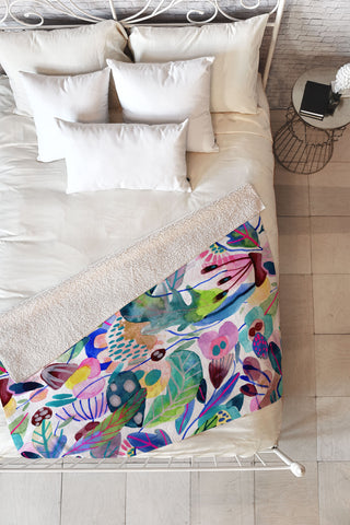 CayenaBlanca Morning Glory texture Fleece Throw Blanket